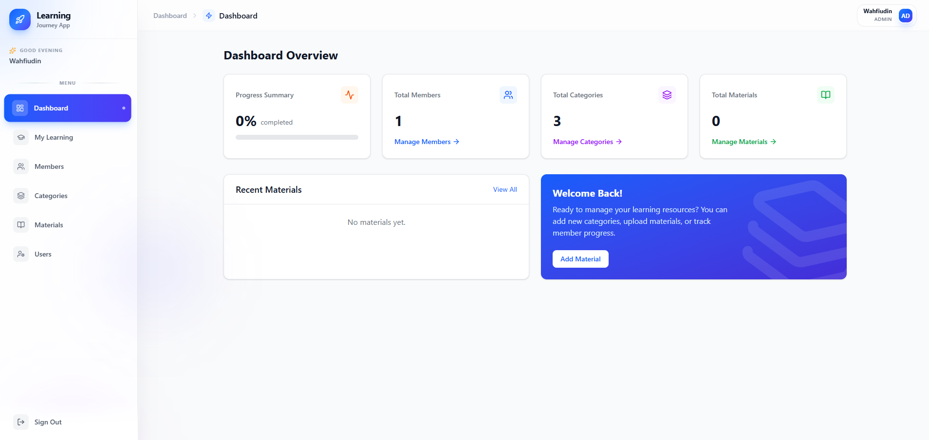 Learning Journey Platform preview